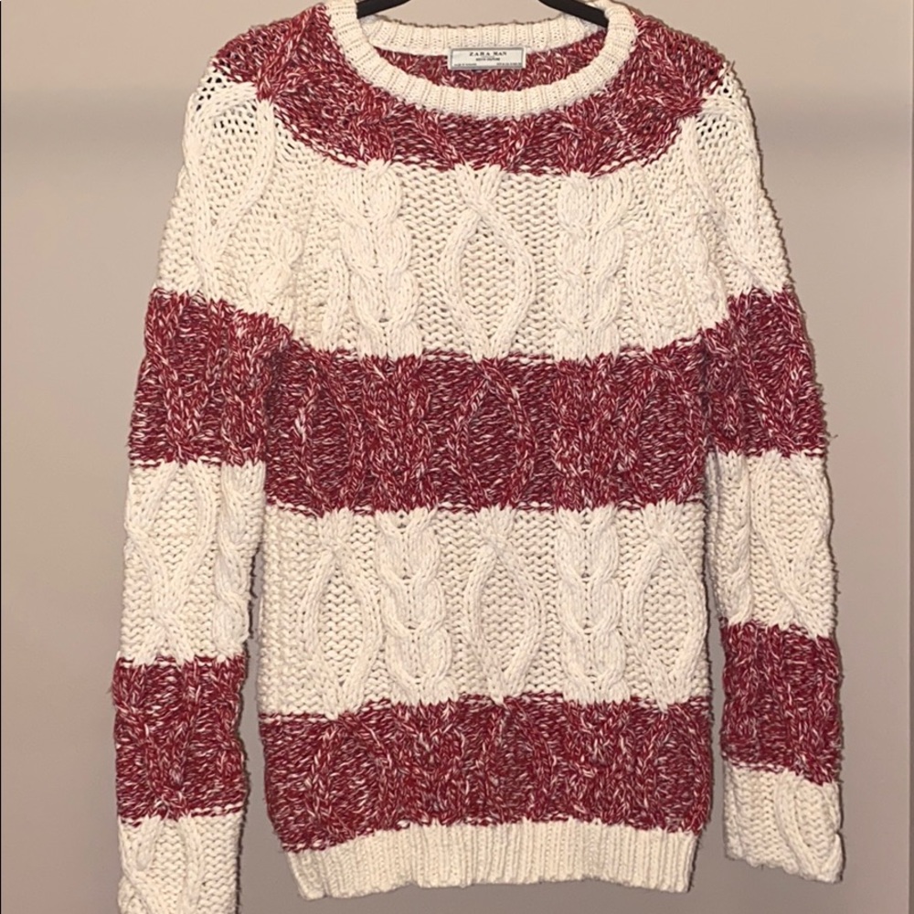 Zara Men’s cable knit Sweater